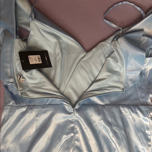 Fashion Nova Blue Ruched Off-Shoulder Midi Dress 37 - Picture 11 of 11